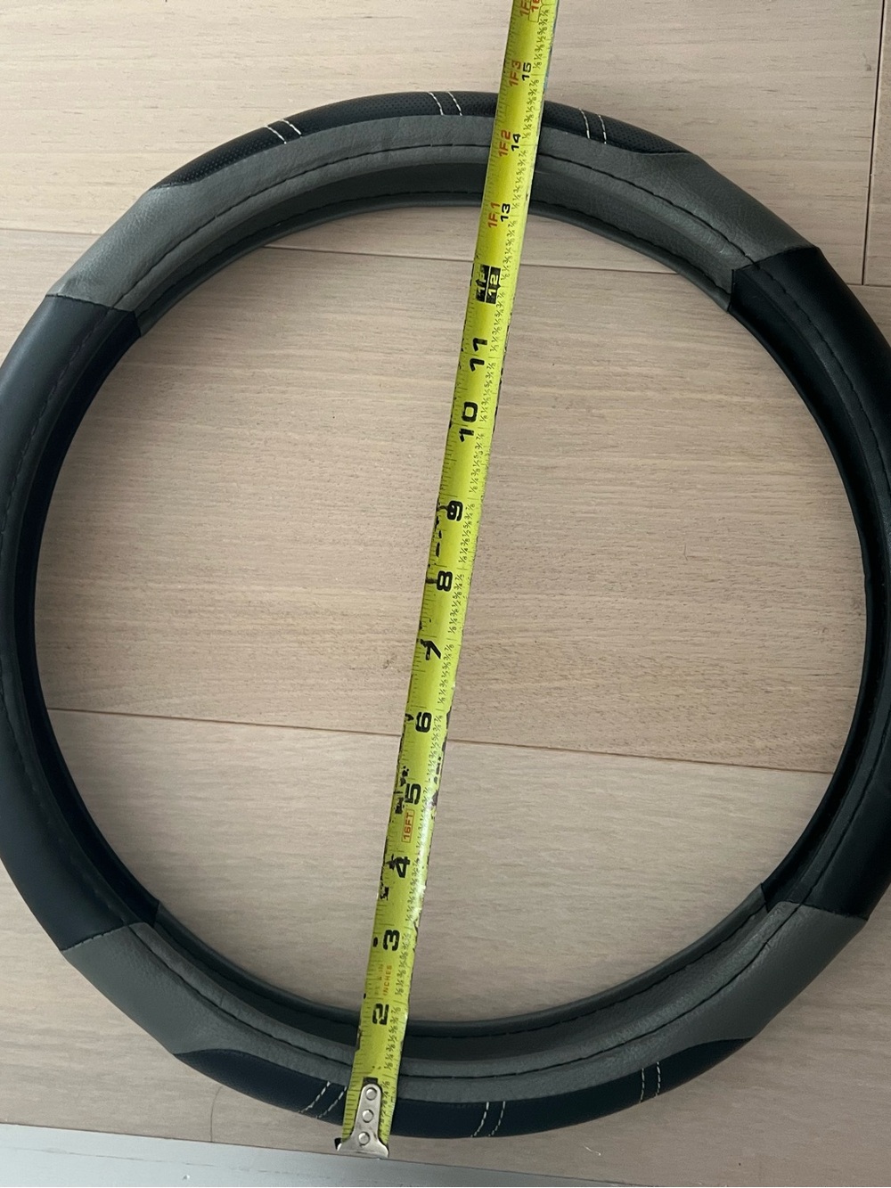 Black and Gray Steering Wheel Cover - Universal Fit